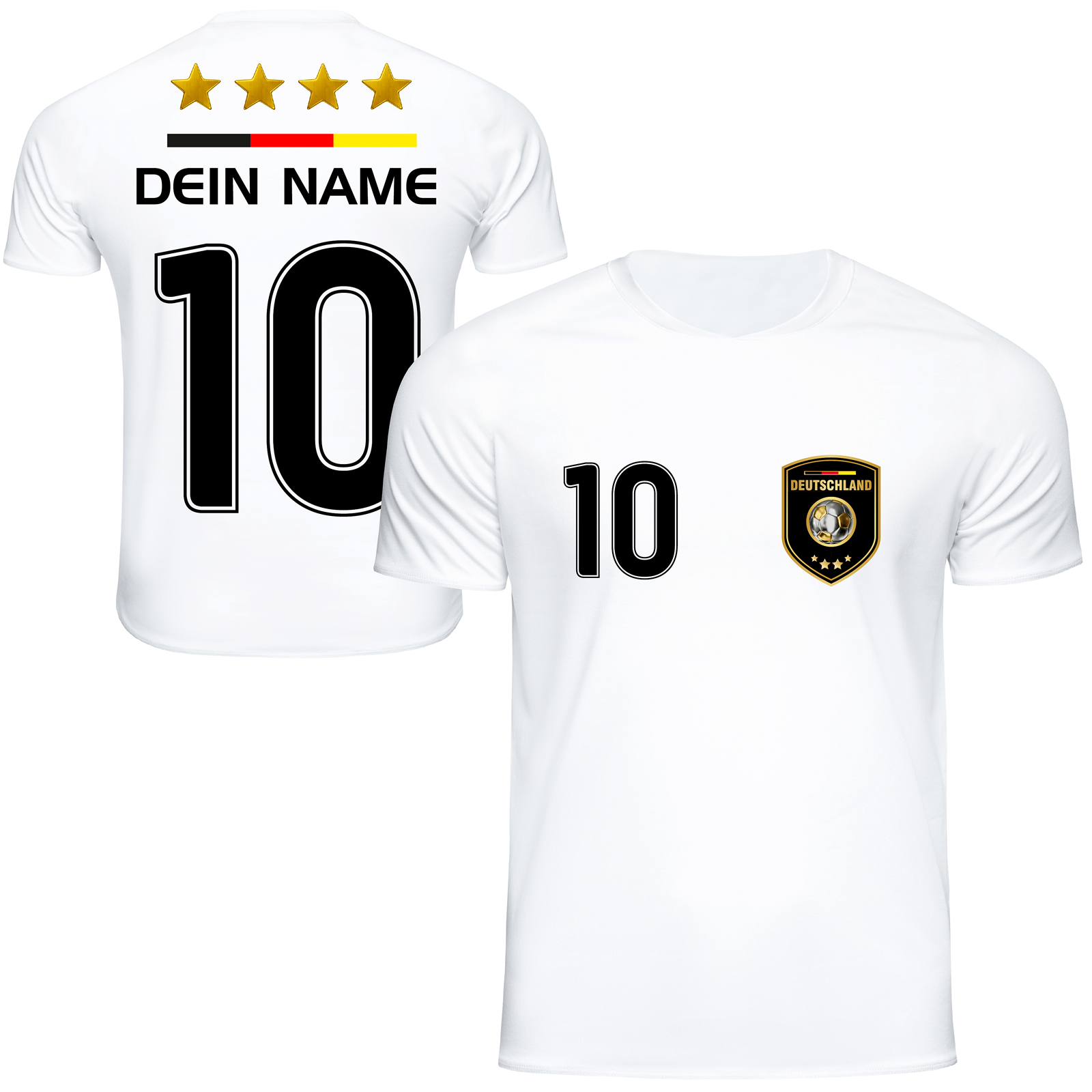 Deutschland Fußball Trikot Herren Damen T-Shirt wm Germany Jersey Shirt Sternen 